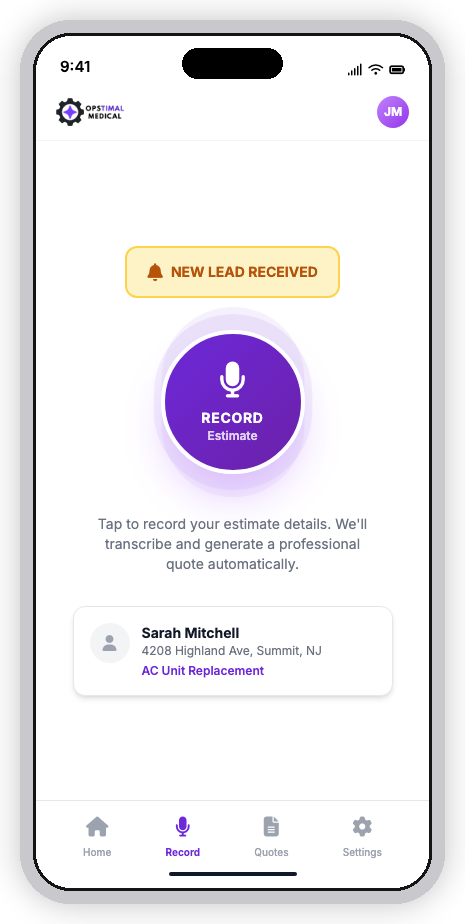 Tap & Talk - Record your estimate